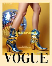 YELLOW VOGUE COWBOY BOOTS DISCO BALL ART POSTER - CASTELLO - KRUGERS POSTERS