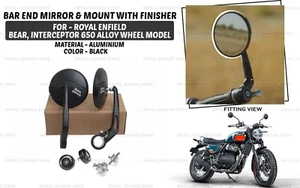 For Royal Enfield Interceptor "& Bear 650 Bar End Mirror With Finisher & Mount" - Picture 1 of 14