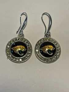 Jacksonville Jaguars NFL Fashion Dangle Rhinestone Earrings NEW - Picture 1 of 2