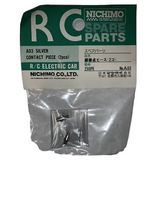 Nichimo RC A03 Silver Contact Piece (2pcs) Rc Car Vintage New - Image 1 of 2