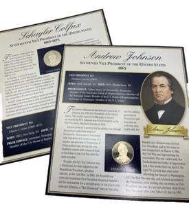 VP of the U.S. Gold Portrait Coins / Set of 2 / Coffax & Johnson - Picture 1 of 1
