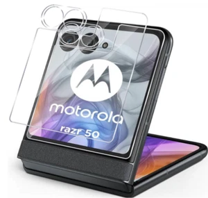 Pantalla frontal de vidrio ultra templado + protector de lente de cámara para Motorola Razr 50 - Imagen 1 de 16