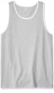 Amazon Essentials Men's Regular-fit Tank Top, Light Gray Heather/White, Size M - Picture 1 of 1
