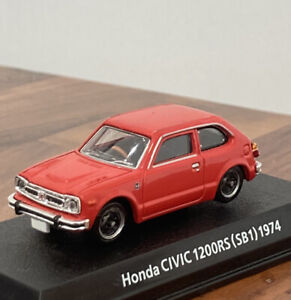 1/64 Konami  Used 1974  HONDA Civic 1200RS SB1 Red diecast car model