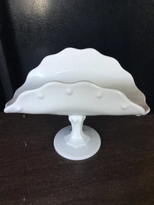 VINTAGE WEISSE MILCHGLAS TRÄNE/SCHARNIER MITTELSTÜCK/BANANENSTÄNDER/SCHALE - Bild 1 von 3