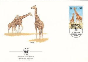 Giraffe WWF Kenya FDC (A) 1989 (145386) - Picture 1 of 1