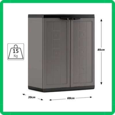 Armadio basso da per esterno in resina pvc plastica salvaspazio balcone garage - Immagine 1 di 4