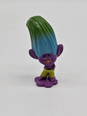 "Figura TROLL con pelo azul y verde plástico adorno para pasteles 2,5""" Foto 1 de 4