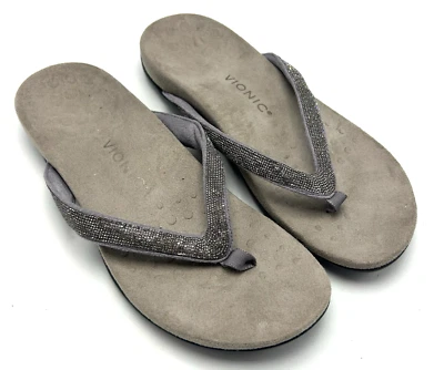 Vionic Sandals Womens 10 W Dillon Shine Thong Slip On Neutral Capsule - Image 1 of 4