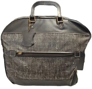 Vintage Seba Carry-On Weekender Bag/ Suitcase Tweed Look Vinyl Footed 15" X 13" - Picture 1 of 9