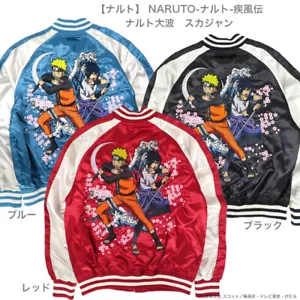 Giacca Naruto OBORO Sukajan Naruto Sasuke Blu/Rosso/Nero M/L/XL/XXL Giappone - Foto 1 di 10