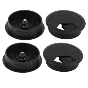 Bureau passe-câble plastique propre fil courant 50mm 4pcs noir - Photo 1/5