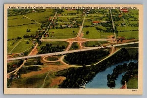 Cartolina Carlisle Pennsylvania PA veduta aerea Carlisle interscambio 1930-45 - Foto 1 di 2