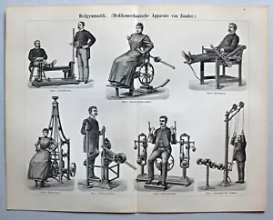 Sport - Sportgeräte, Gymnastik, Heilgymnastik - Stich, Holzstich 1890 - Bild 1 von 3