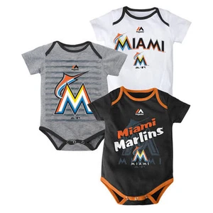 "Juego de 3 piezas Miami Marlins Creeper ""Triple Juego"" Body Bebé Bebé - Imagen 1 de 1