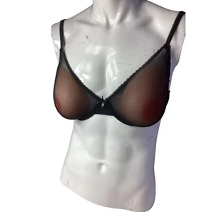 Sheer See-Thru Bra*Plus-Size*Sissy*Femboy*New * Size 42C*Black*Sexy*Lingerie - Picture 1 of 8