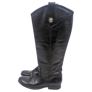 Botas de montar Frye Melissa con botones de cuero altas botas ecuestres para mujer 7,5 negras - Imagen 1 de 12