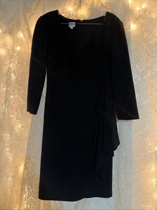 Armani Collezioni DRESS BLACK Long Sleeve size 6 Retail $795 - Picture 1 of 11