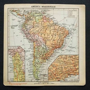 XX Sec.Gravur Geograf.Map.SÜDAMERIKA..BRASILIEN - Bild 1 von 1