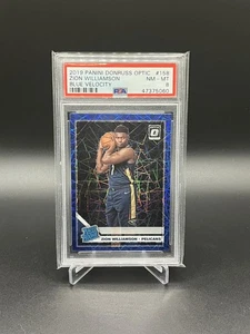 Panini Donruss Optic Zion Williamson Blue Velocity 158 2019 PSA 8 casi nuevo-como nuevo Pelicans - Imagen 1 de 2