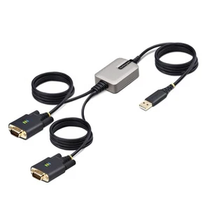 StarTech.com 13ft/4m 2-Port USB to Serial Adapter Cable, COM Retention, FTDI, US - Afbeelding 1 van 7