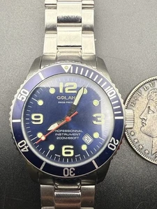 Golana Swiss Men's AQ200-4 Aqua Pro 200 Quartz Watch Stainless Case Running. J1 - Picture 1 of 14
