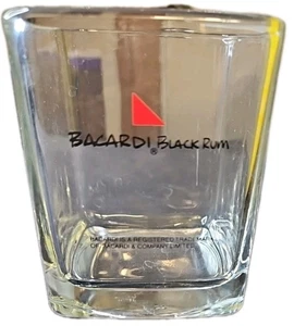 Vintage Bacardi Rum Klar Eckig Glas Werbeartikel - Bild 1 von 6