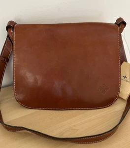 NEW Patricia Nash Saddlebag Shoulder Bag Purse Tan Leather P35901 Dust Bag Incld - Picture 1 of 14