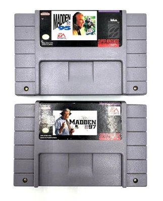Madden NFL 95 и 97 Super Nintendo SNES лот из 2 - только игровой картридж - протестирован - Изображение 1 из 4