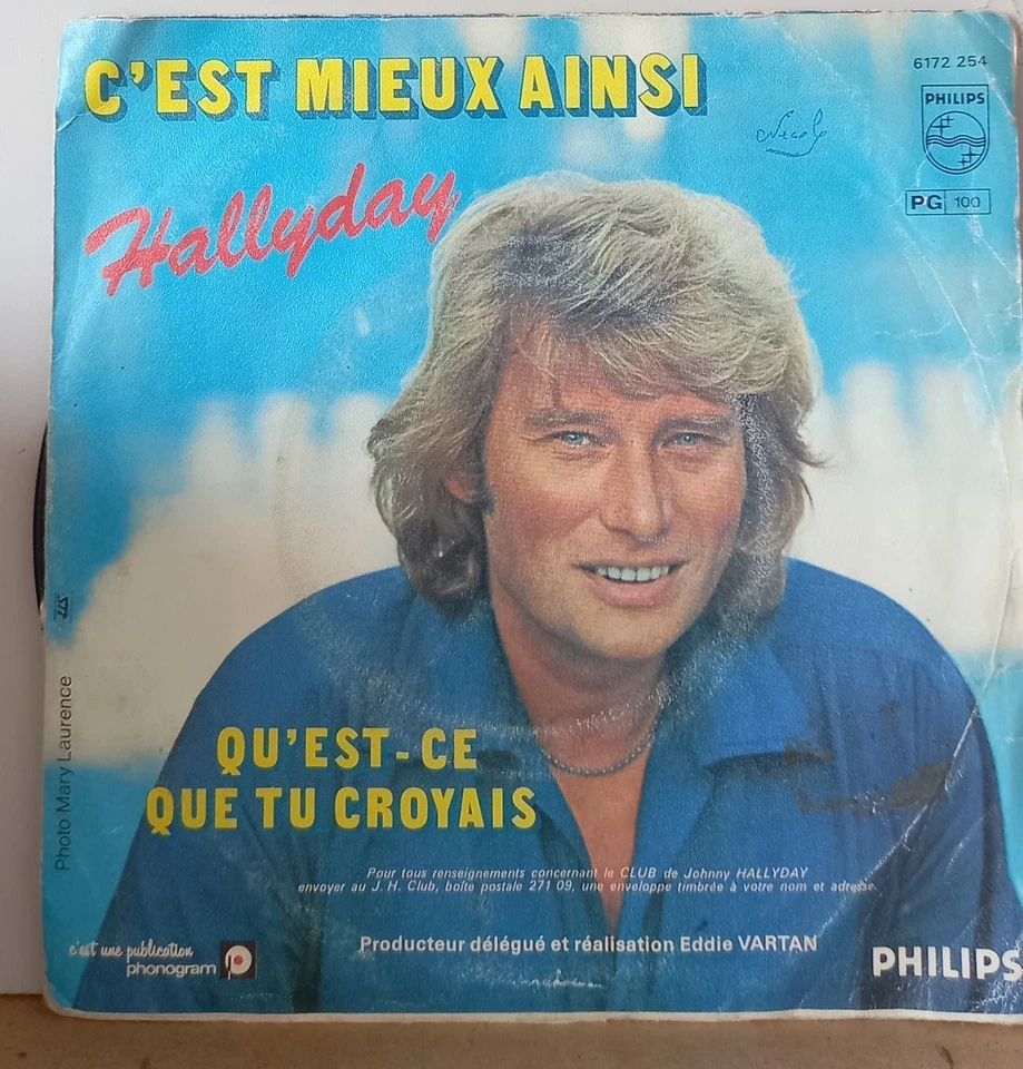 Disque vinyle 45 tours Johnny Hallyday Qu'est-ce que tu croyais - Photo 1/1