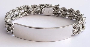 Adlan Sterling Silver Men's ID Identification Bracelet - 46.8 gr., 8 inches - Picture 1 of 12