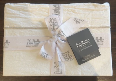 PiuBelle KING Sheet Set 100% Cotton Gold Trim Portugal Luxury Bedding 4 PC New - Image 1 of 4