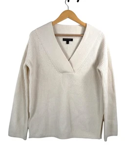Banana Republic maglione italiano lana cashmere scollo V panna soldi tg S - Foto 1 di 7