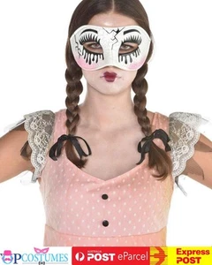 Creepy Damaged Broken Doll Adult Costume Halloween Horror Zombie Mask - Picture 1 of 1