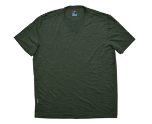 Icebreaker Merino Wool Cool-Lite V-Neck Shirt Green Mens Size L Large - Picture 1 of 8