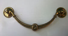MCM French Provincial antique hardware vintage rope drawer pull brass 5" center