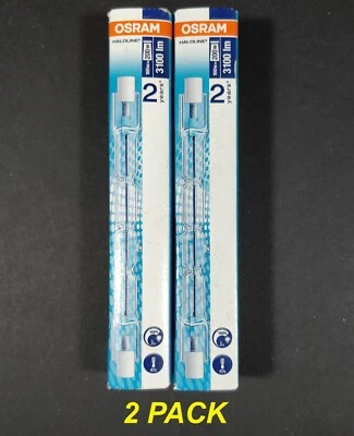 2 x 160W Double Ended Halogen Floodlight Globe Bulbs Lamp Linear 118mm R7s - Image 1 of 4