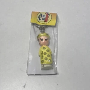 Art Viet Keychain Doll In Yellow Dress Wooden New - Picture 1 of 6