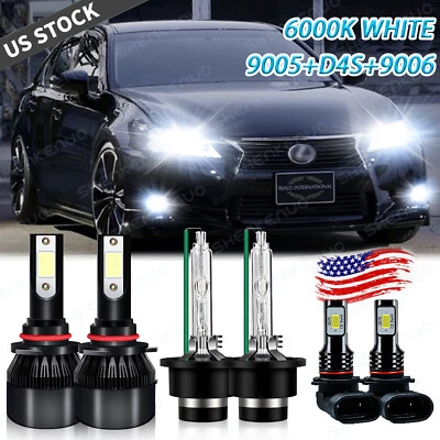 Para Lexus GS300 2005-2006 - Faro delantero LED HID luz antiniebla 6X bombillas combo kit Foto 1 de 4