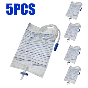 5PCS 2000ml Medical Adult Urine Bags Disposable Anti-Reflux Sterile Urine Bags - Picture 1 of 10