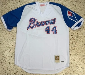 Mitchell & Ness MLB 1974 Atlanta Braves #44 Hand Aaron Baseball Jersey Size XL - Picture 1 of 11