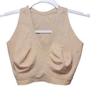Bralette True Co Talla M Beige Copa Completa Cuello en V Sin Alambres Desnudo Espalda Alta Sin Acolchado Nuevo - Imagen 1 de 9