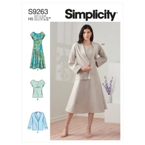 SIMPLICITY Schnittmuster 9263 Misses Kleid, Top, Jacke 6-14 oder 16-24 20% RABATT - Bild 1 von 7