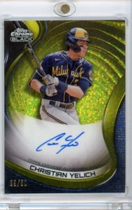 2022 Topps cromo negro Christian Yelich dorado mini diamante automático/50 #CBA-CYE - Imagen 1 de 2