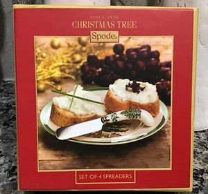 SPODE Christmas Tree Set of 4 Spreaders XT1903-X Porcelain NIB - Picture 1 of 3