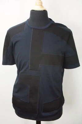 Camisa Giorgio Armani Etiqueta Negra Azul Negra GRAN LOGOTIPO Mezcla Algodón Talla 48 NUEVA Foto 1 de 4