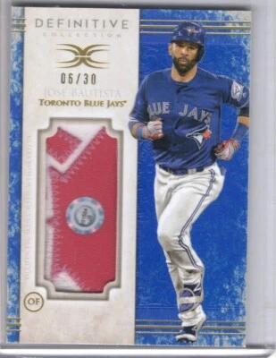 Jose Bautista 2017 Topps Definitive Jumbo Jersey Patch Toronto Blue Jays 6/30 - Image 1 of 2