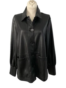 Marc New York Andrew Marc Faux Leather Button Up Jacket Womens Size M - Picture 1 of 9