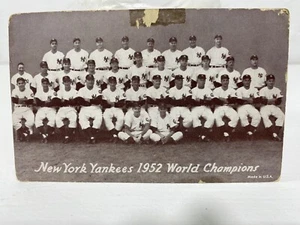 NY Yankees 1952 World Champions Photo 5x3 Inches Imperfection On Top Front - Bild 1 von 4