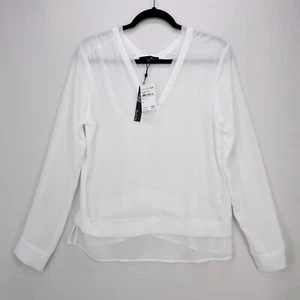 Anthropologie Ro&De Damen Langarmbluse Tunika durchsichtige Muschel Top klein - Bild 1 von 15